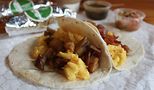 DropShot Coffee & Snack Bar's Texas breakfast tacos. PR photo