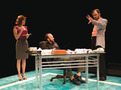 From left: Nicole Lowrance, Darrell W. Cox and Lance Baker in The Mamet Repertory. Photo by Michael Brosilow