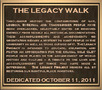 A mock-up of the proposed Legacy Walk plaque; Victor Salvo and Lori Cannon. Photos courtesy of Salvo. Artist rendering of pylons as they would look with the proposed plaques.
