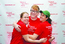Team to End AIDS half-marathon trainee Jenni Spinner, center, with teammates Kate Hamilton, left, and Rebecca Kell, right.Photo fromSpinner