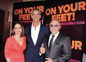 From left: Gloria Estefan, Jerry Mitchell, Emilio Estefan of On Your Feet! Photo by Bruce Glikas