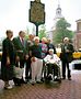 Kelley (second from left) with other legends of pre-Stonewall gay activists at the annual Philadelphia Reminder Days marker dedication, in 2005. At right is Frank Kameny, standing next to Mark Segal of Philadelphia Gay News, who is next to Barbara Gittings. Kay Lahusen, her partner, is in the wheelchair. Photo courtesy of Segal.