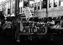 Front banner for the 1996 Dyke March. National activist Candace Gingrich is pictured front row, second from right. Photo by Tracy Baim
