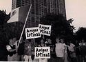 Amigas Latinas in the 1997 Dyke March. Photo by Tracy Baim