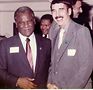 Renslow with Mayor Harold Washington, 1980s.
