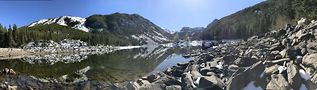 Day three: Panoramic shot of Lava Lake in the Gallatin Mountains. Photo by Kirk Williamson