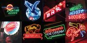 Day two: Some of the many neon signs illuminating Bozeman's Main St. at night. Photo by Kirk Williamson