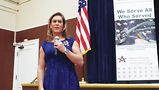 Kristin Beck speaks to a Do Ask, Do Tell event at Hines Veterans Hospital. Windy City Times archive photo.