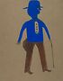 Untitled (Man in Blue and Brown) from the collection of the Smithsonian American Art Museum, The Margaret Z. Robson Collection, Gift of John E. And Douglas O. Robson @1994 Bill Traylor Family Trust.