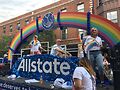 Char Schoenbach and her Allstate team marching in Chicago's Pride Parade. Photo courtesy of Schoenbach