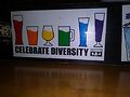 Celebrate Diversity sign at Luckys. Photo by Andrew Davis
