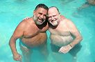 Larry Mass and Arnie Kantrowitz on their 25th anniversary gay cruise vacation in 2007. Photo courtesy of Mass 