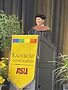 Lecturer Anne Kotleba addresses the spring 2022 Arizona State Univ. (ASU) Rainbow Convocation. Photo by Amber Victoria Singer/ASU