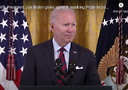 President Joe Biden at the 2022 Pride reception at the White House. Screenshot courtesy of YouTube/PBS 