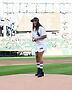 Naysha Lopez throwing a ceremonial first pitch on Pride Night. Photo courtesy of the Chicago White Sox