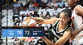 Candace Parker playing against the Connecticut Sun. Banner courtesy of the Chicago Sky