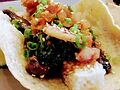 Tabu's Korean sticky mushroom taco. Photo by Andrew Davis