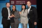 Brian Johnson, Nadine Smith, Reyna Ortiz and Justin DeJong at the 2023 Equality Illinois Gala.Photo by Kat Fitzgerald (MysticImagesPhotography.com)
