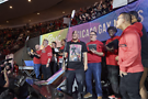 Chicago Gay Men's Chorus performing. Image by Chicago Blackhawks Photos