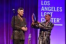 Adam Lambert presents Durand Bernarr with his award. Photo by Araya Doheny/Getty Images for Los Angeles LGBT Center
