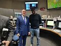 Former Illinois Democratic House Majority Leader Greg Harris and MWRD Electrical Operator II Jermaine Batemon in the main office's control room. Photo by Carrie Maxwell