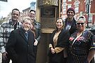 In front of Glenn Burke's plaque_ Ralph Kennedy, Victor Salvo, Scott Lundius, Laura Ricketts, Jeff Haurykiewicz, and Kit Welch. Photo by Vern Hester